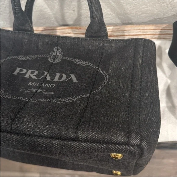 Prada Black Denim Tote Bag - Picture 10 of 16